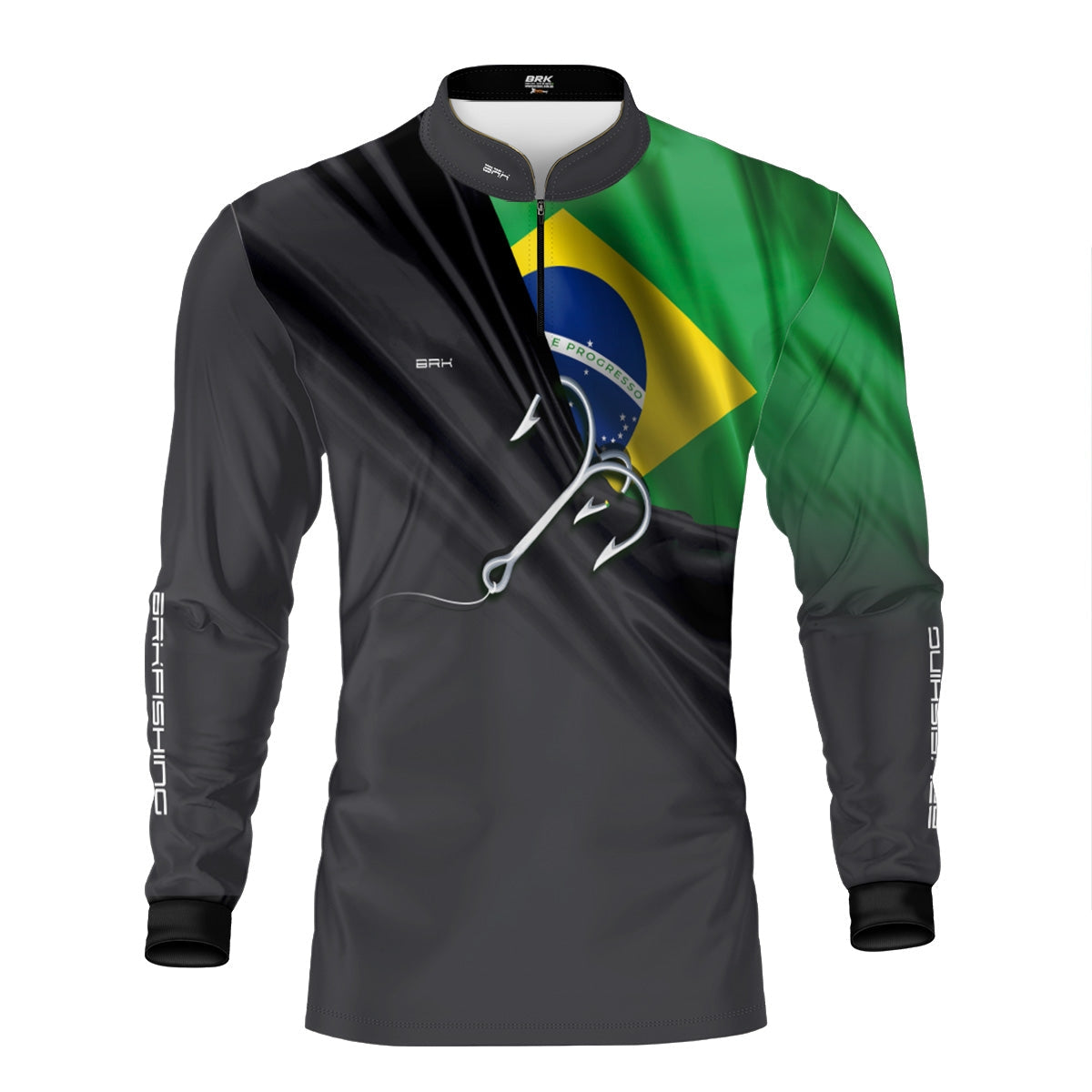 Camisa Brk Cinza Bandeira do Brasil Garateia com Proteção UV50+
