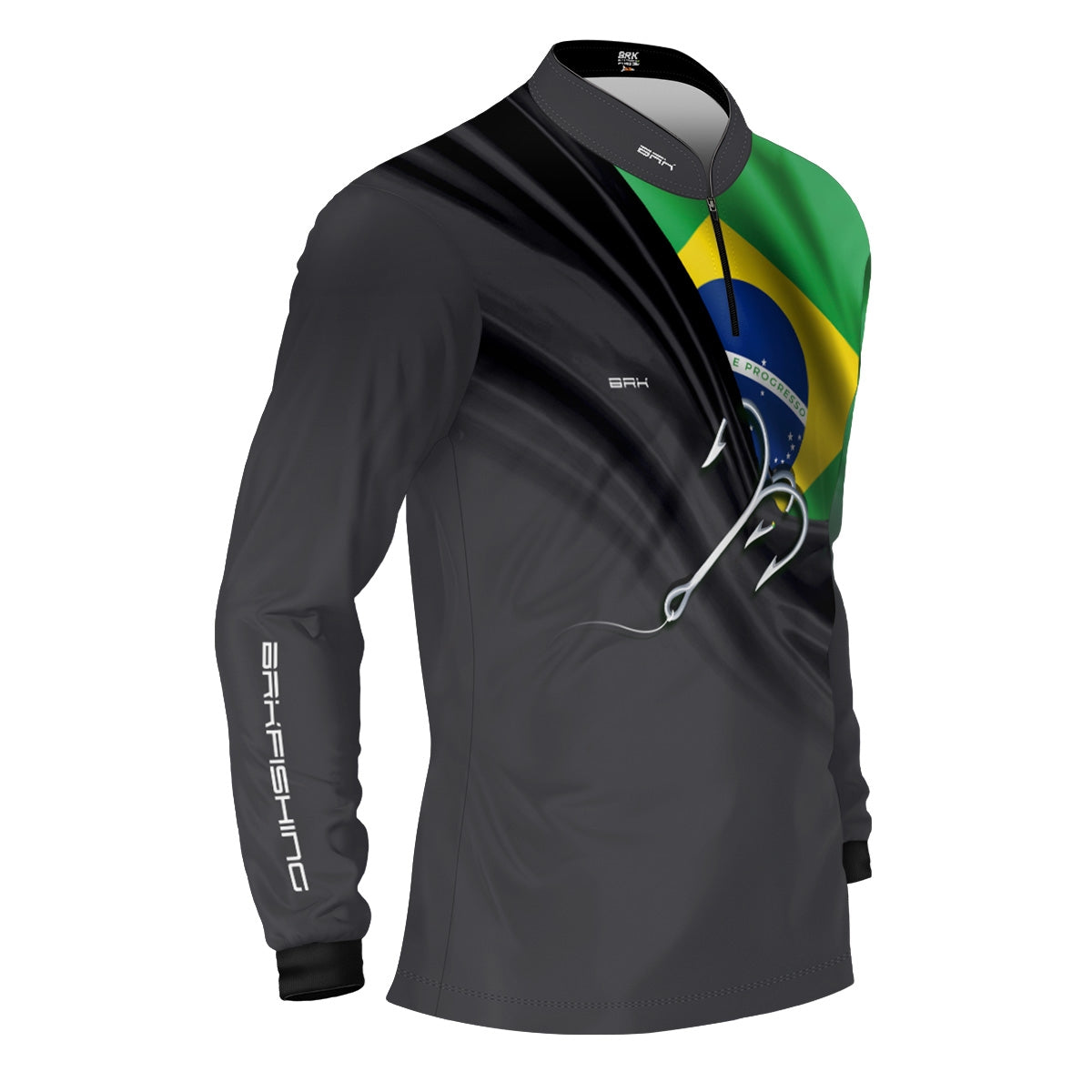 Camisa Brk Cinza Bandeira do Brasil Garateia com Proteção UV50+