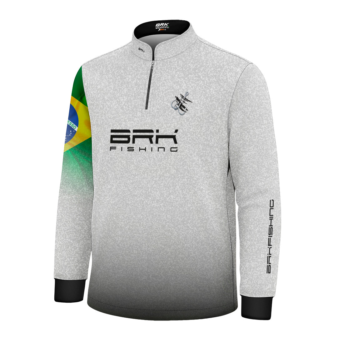Camisa Infantil Brk Branca Bandeira do Brasil Garateia com Proteção UV50+