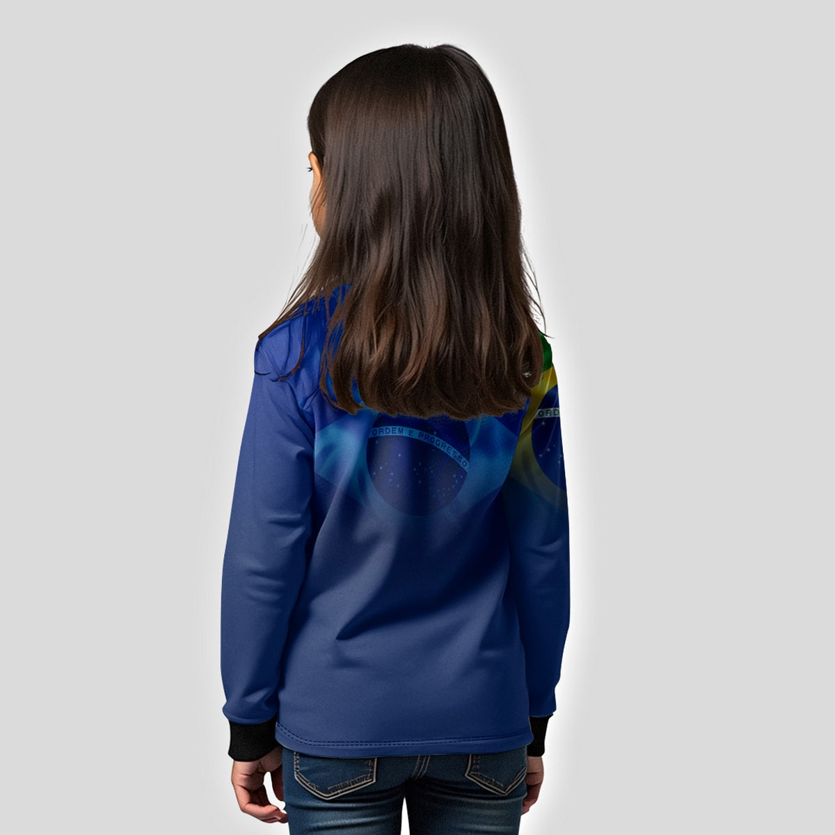Camisa Agro Infantil Brk Brasil Azul com Proteção Solar UV50+