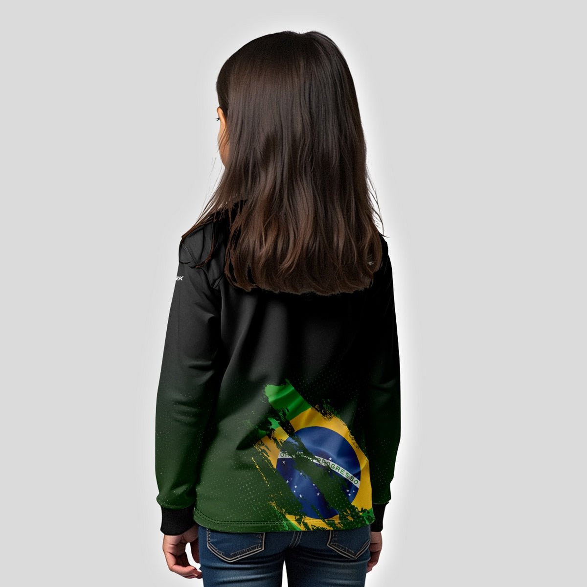 Camisa Agro Infantil Brk Bandeira Brasil Lateral com Proteção Solar UV50+