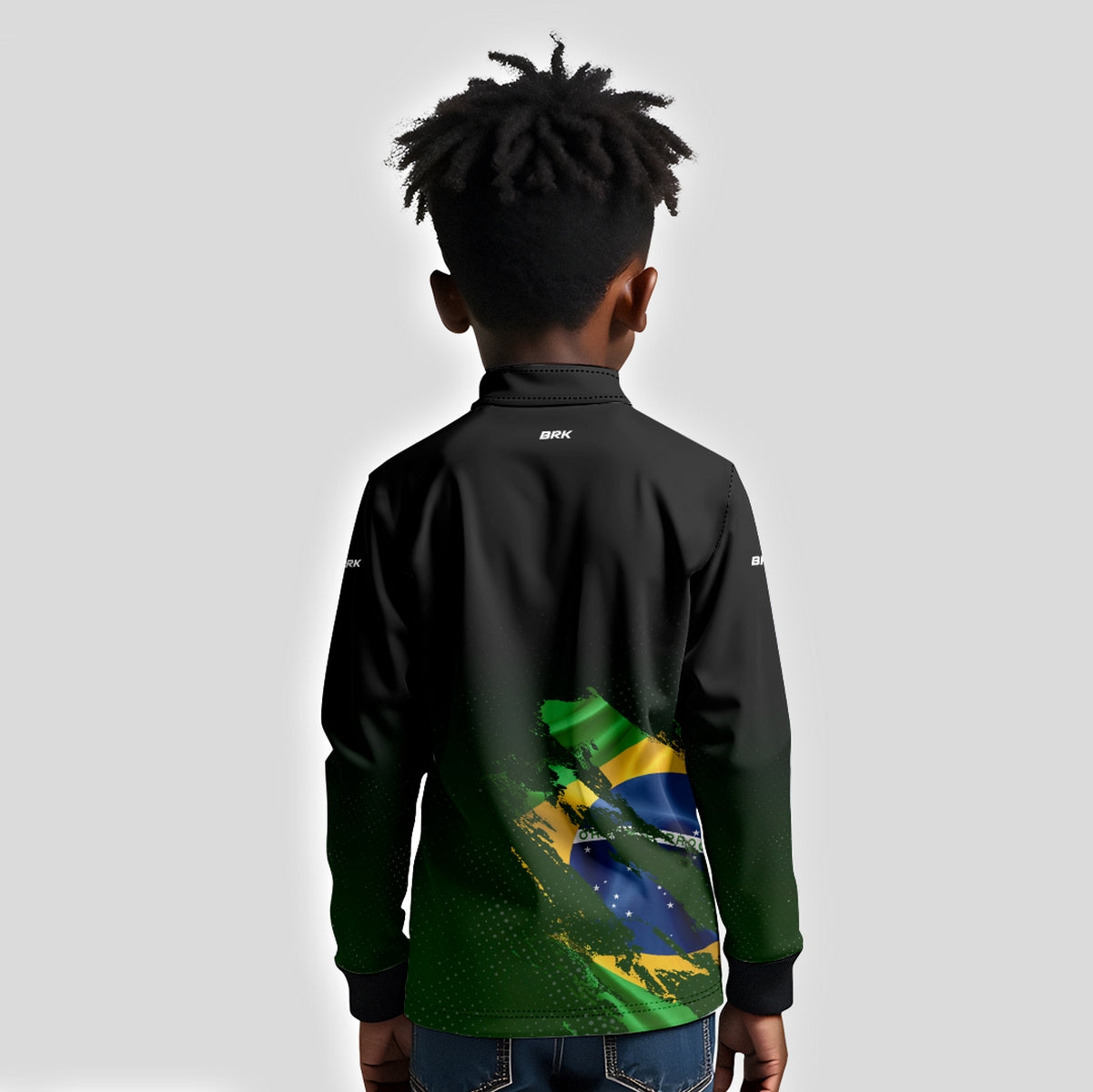 Camisa Agro Infantil Brk Bandeira Brasil Lateral com Proteção Solar UV50+