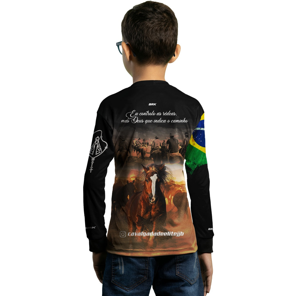 Camisa Agro Infantil Brk Cavalgada Elite JJB com Proteção UV50+