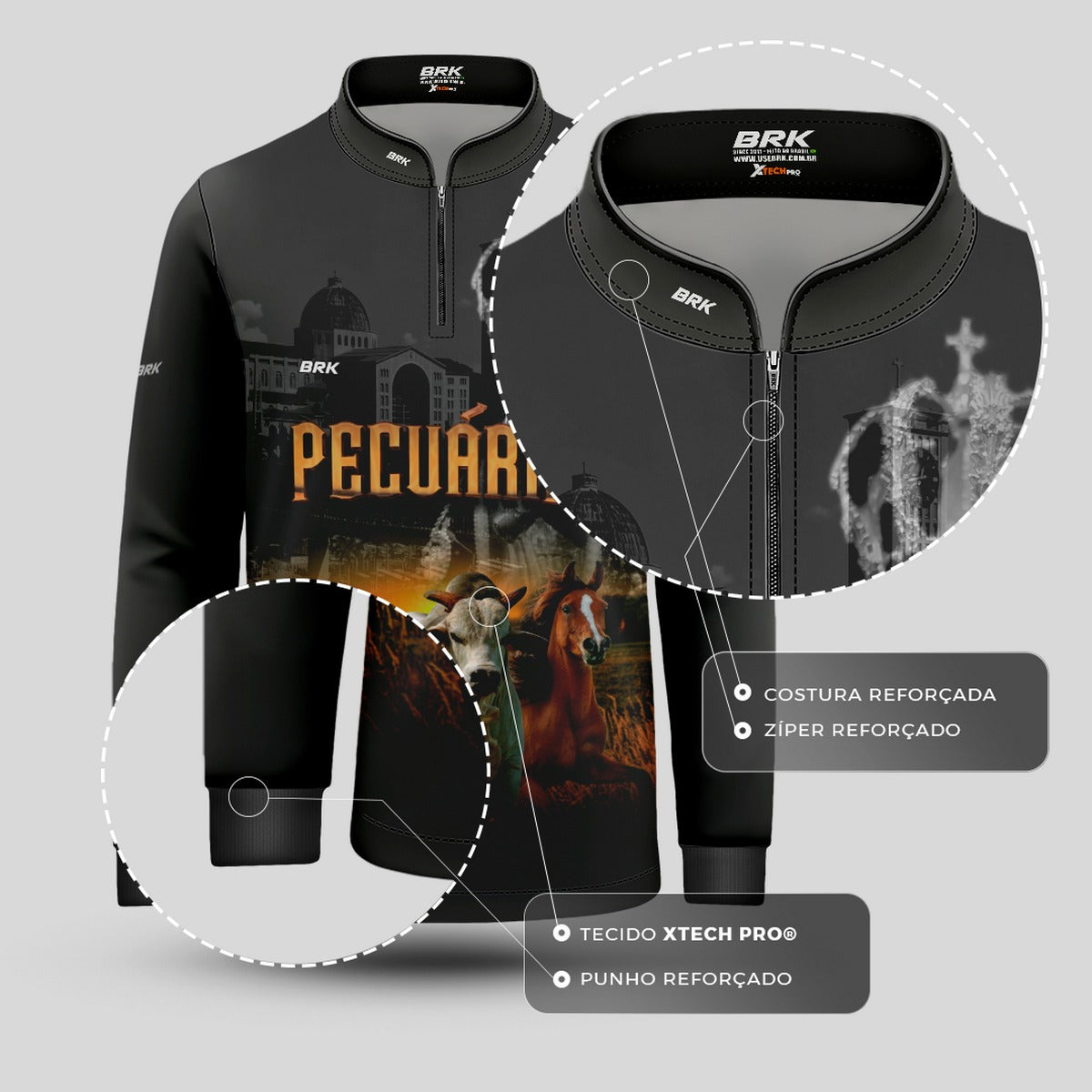 Camisa Agro Brk Nossa Senhora Pecuária com Proteção UV50+