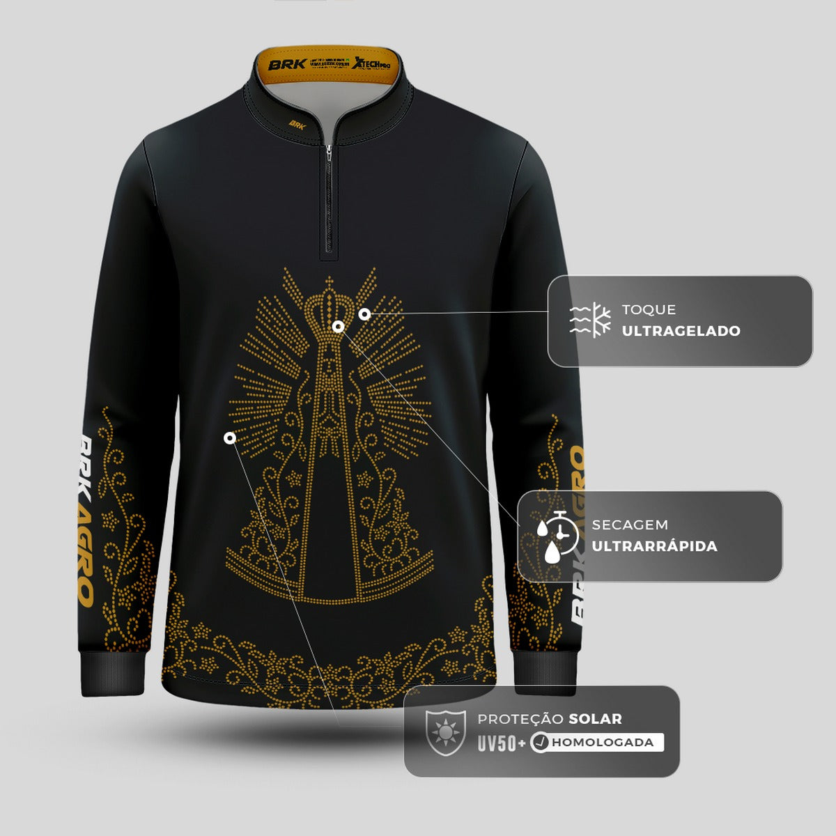 Camisa Agro Brk Feminina Nossa Senhora com Proteção Solar UV50+