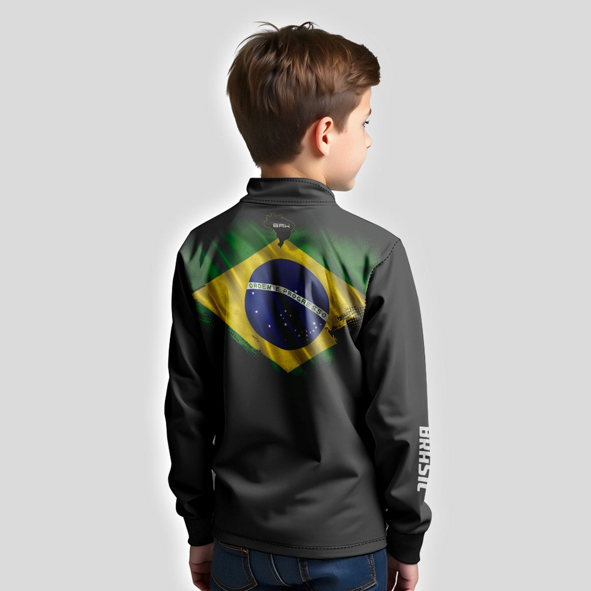 Camisa Agro Infantil Brk Bandeira do Brasil com Proteção Solar UV50+