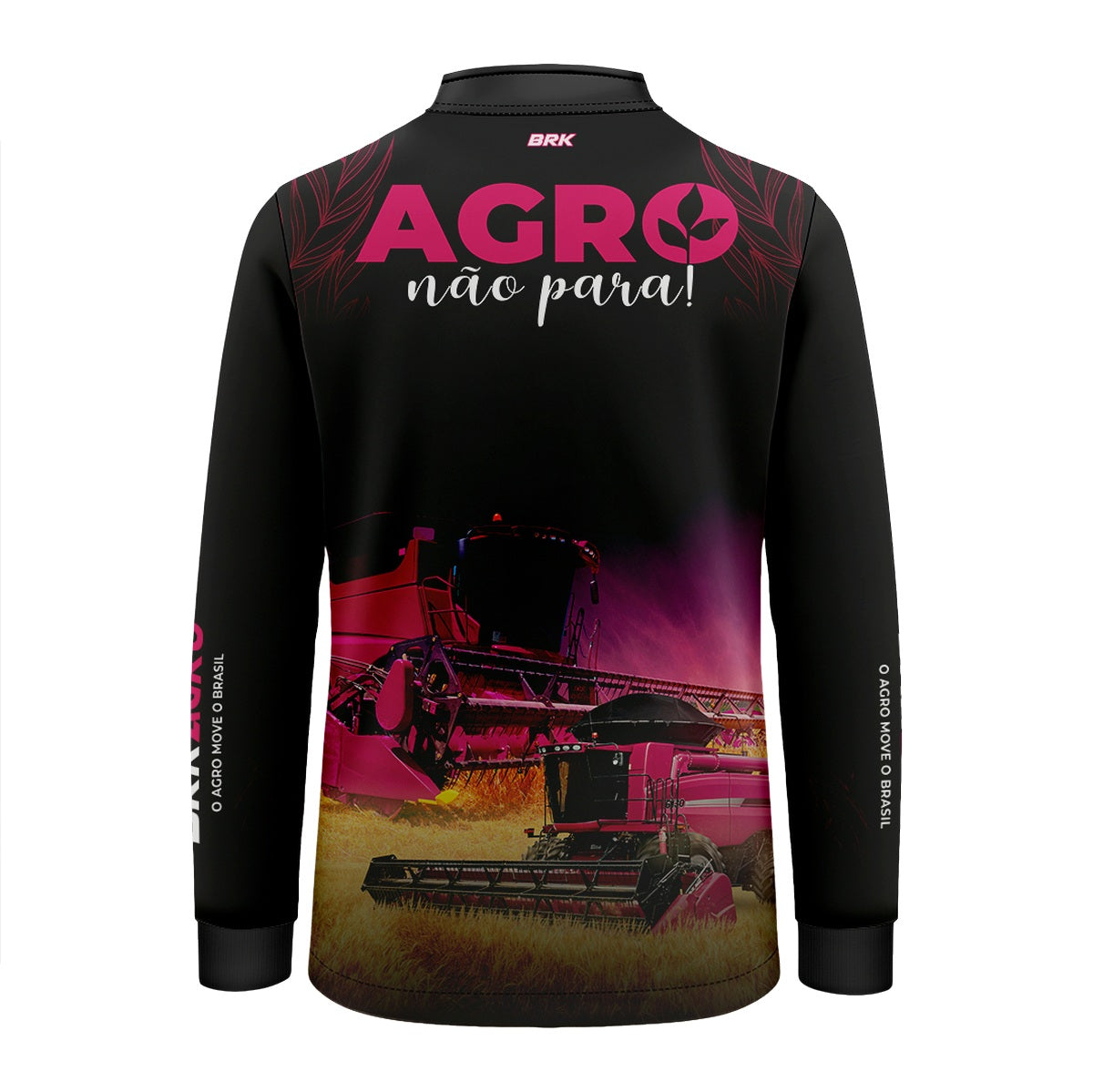 Camisa Agro Infantil Brk O Agro Não Para Preta com UV50+