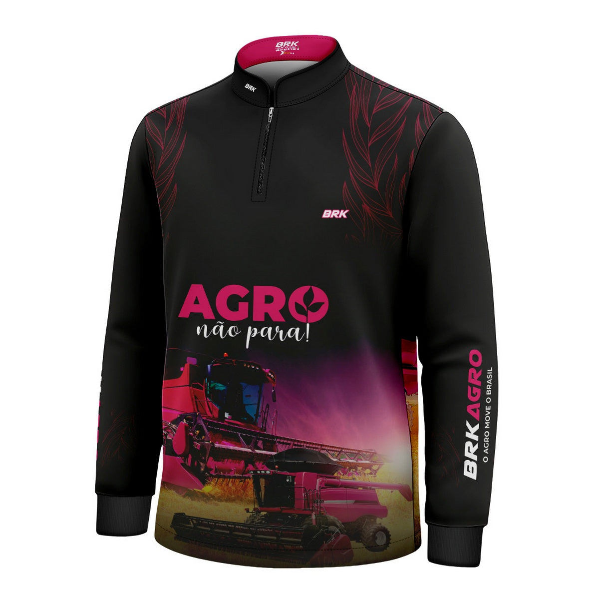 Camisa Agro Infantil Brk O Agro Não Para Preta com UV50+
