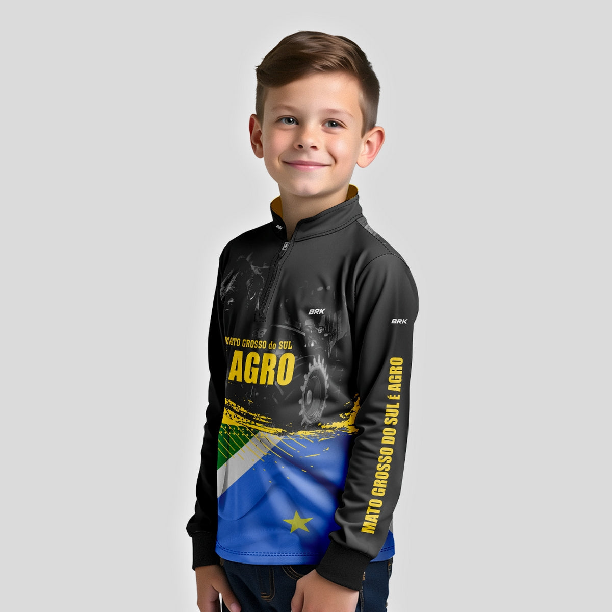 Camisa Brk Agro Infantil Mato Grosso do Sul é Agro com UV50+