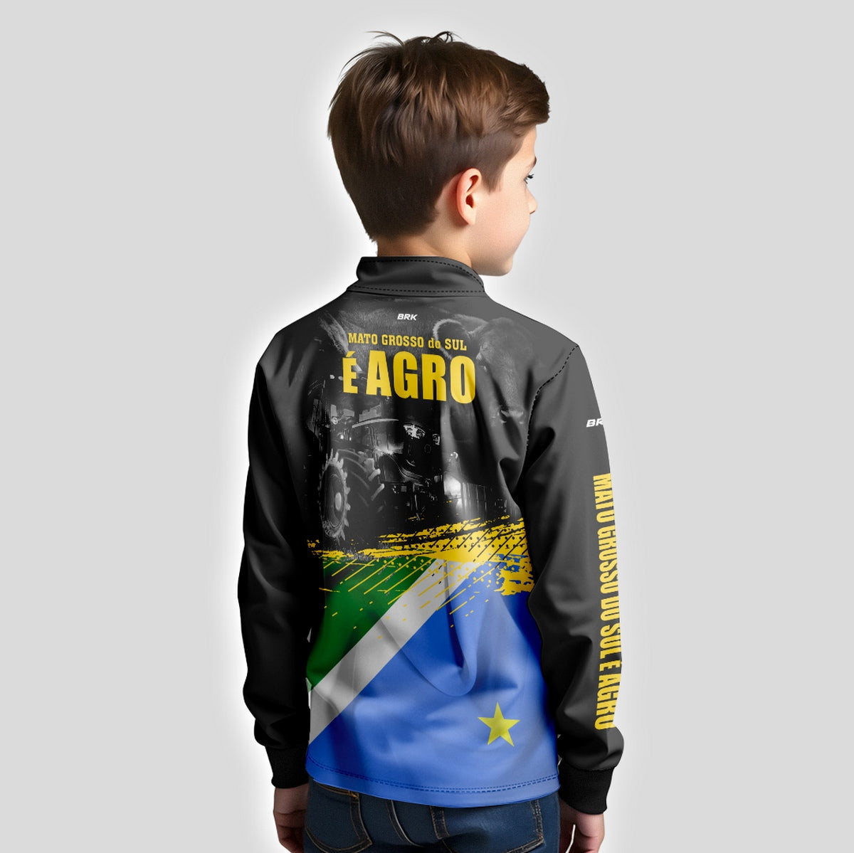 Camisa Brk Agro Infantil Mato Grosso do Sul é Agro com UV50+