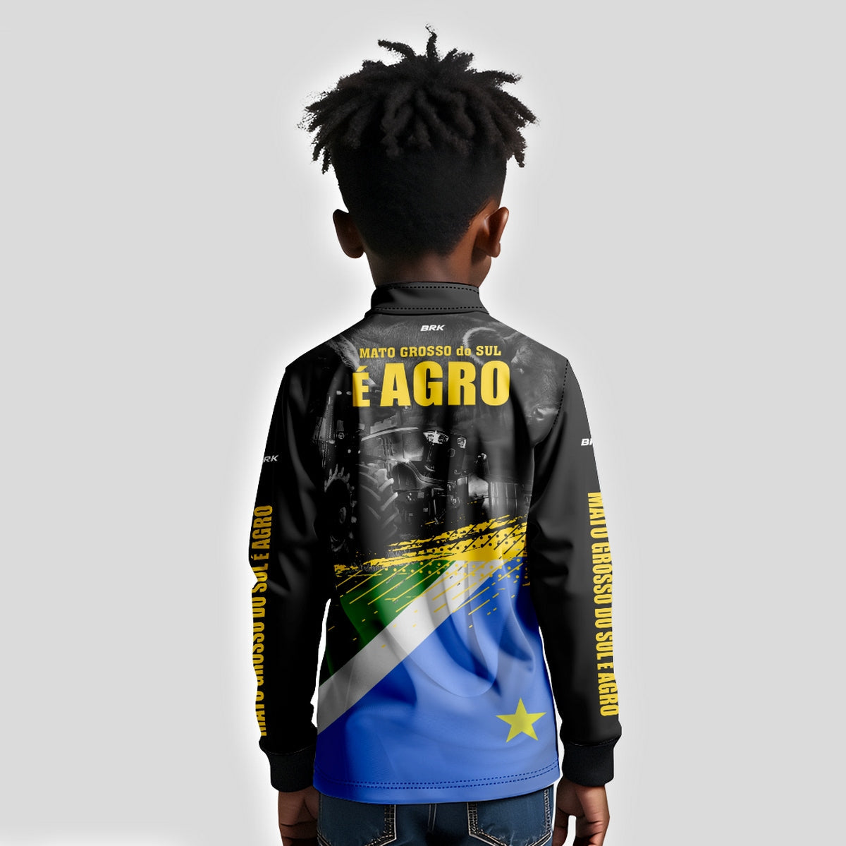 Camisa Brk Agro Infantil Mato Grosso do Sul é Agro com UV50+