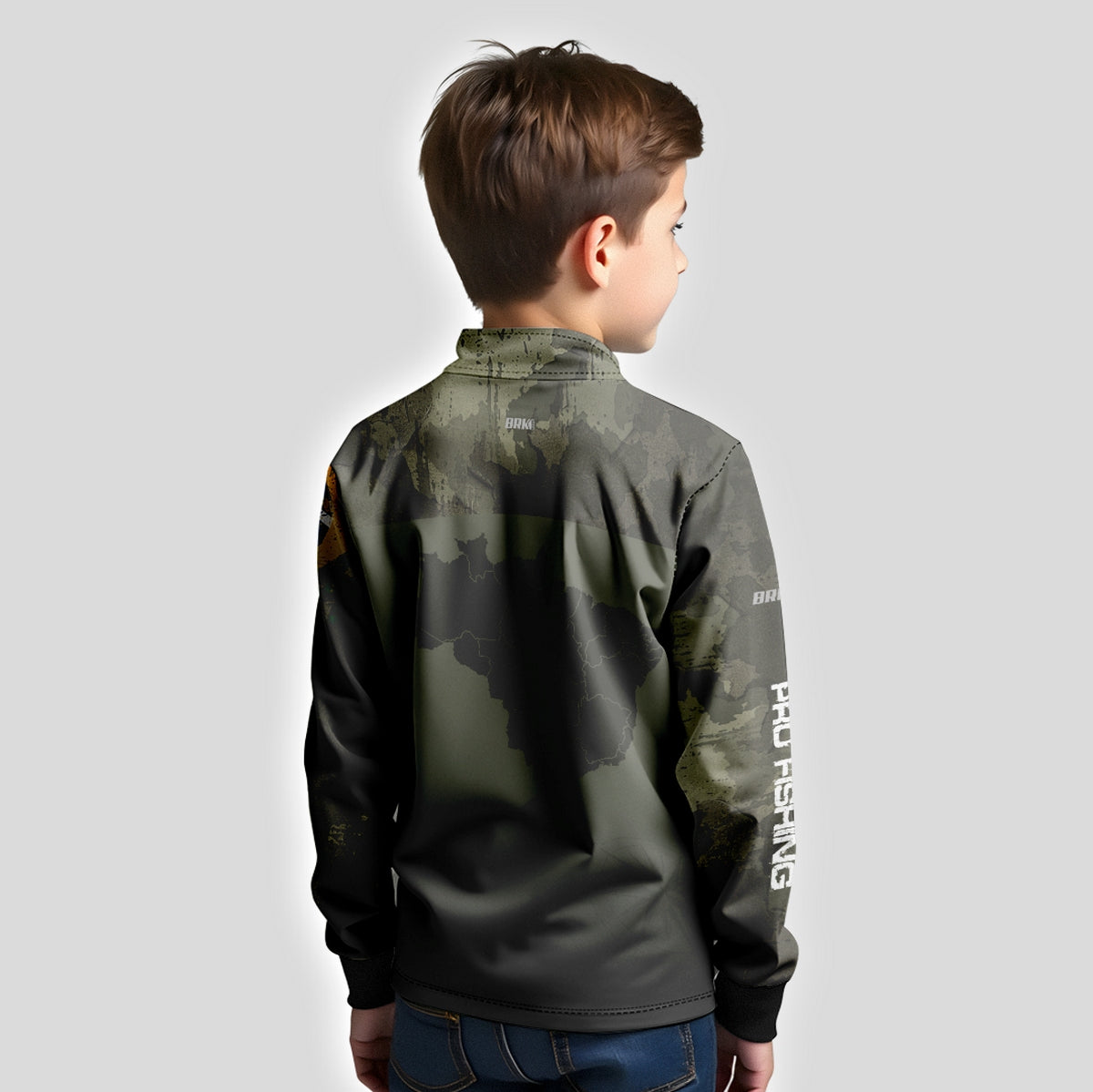 Camisa Infantil Agro Brk Bussola Brasil Camuflada com Proteção Solar UV50+