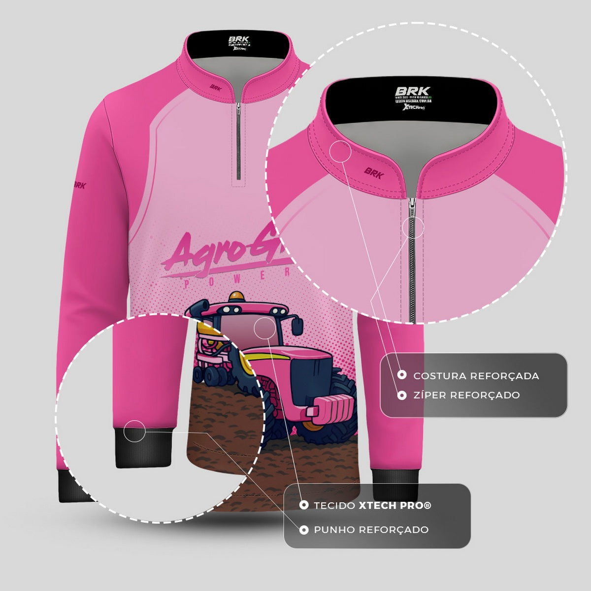 Camisa Agro Kids Brk Agrogirl com Proteção UV50 + Brinde