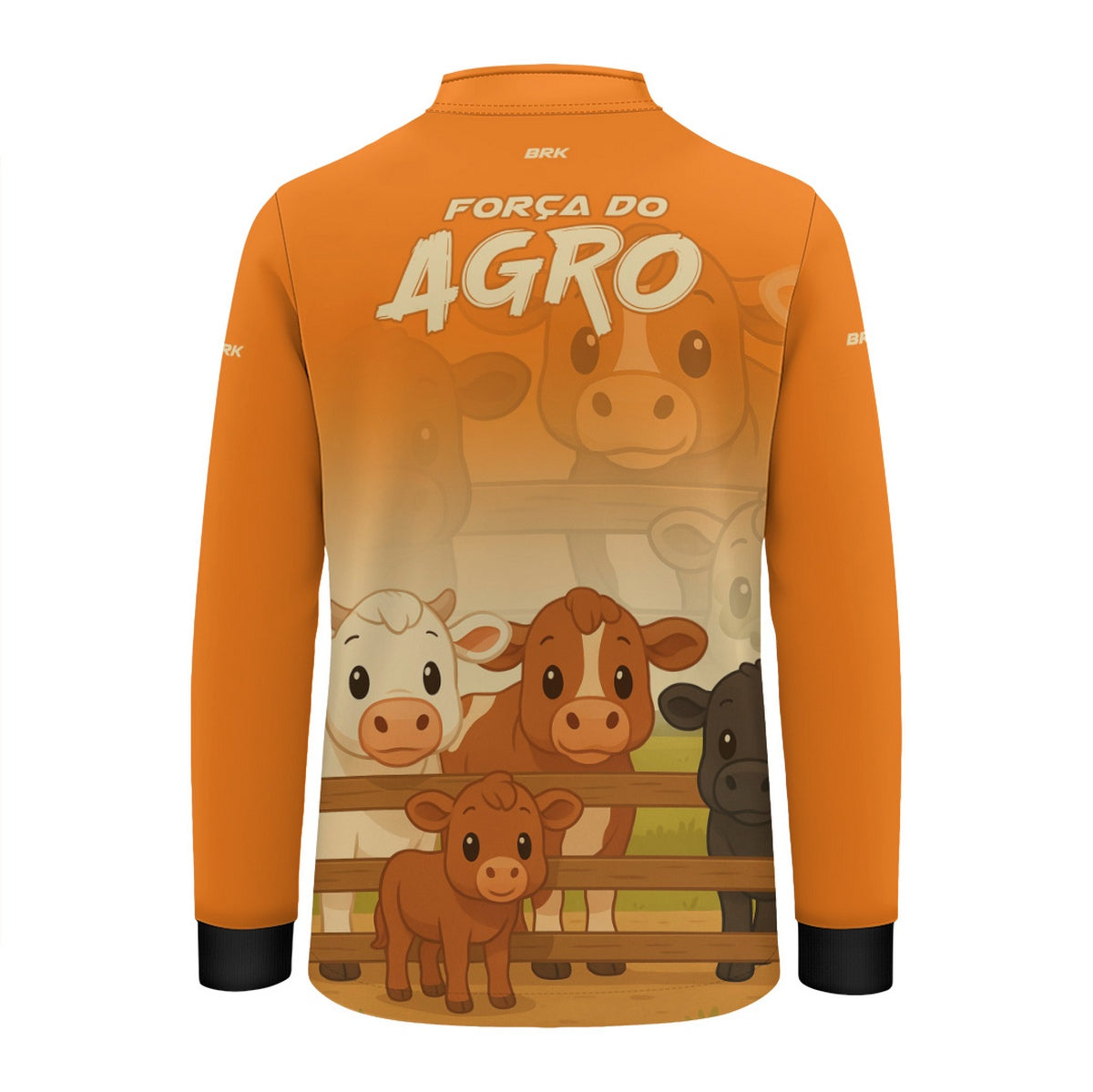 Camisa Agro Kids Brk Laranja Animais do Campo com Proteção UV50 + Brinde
