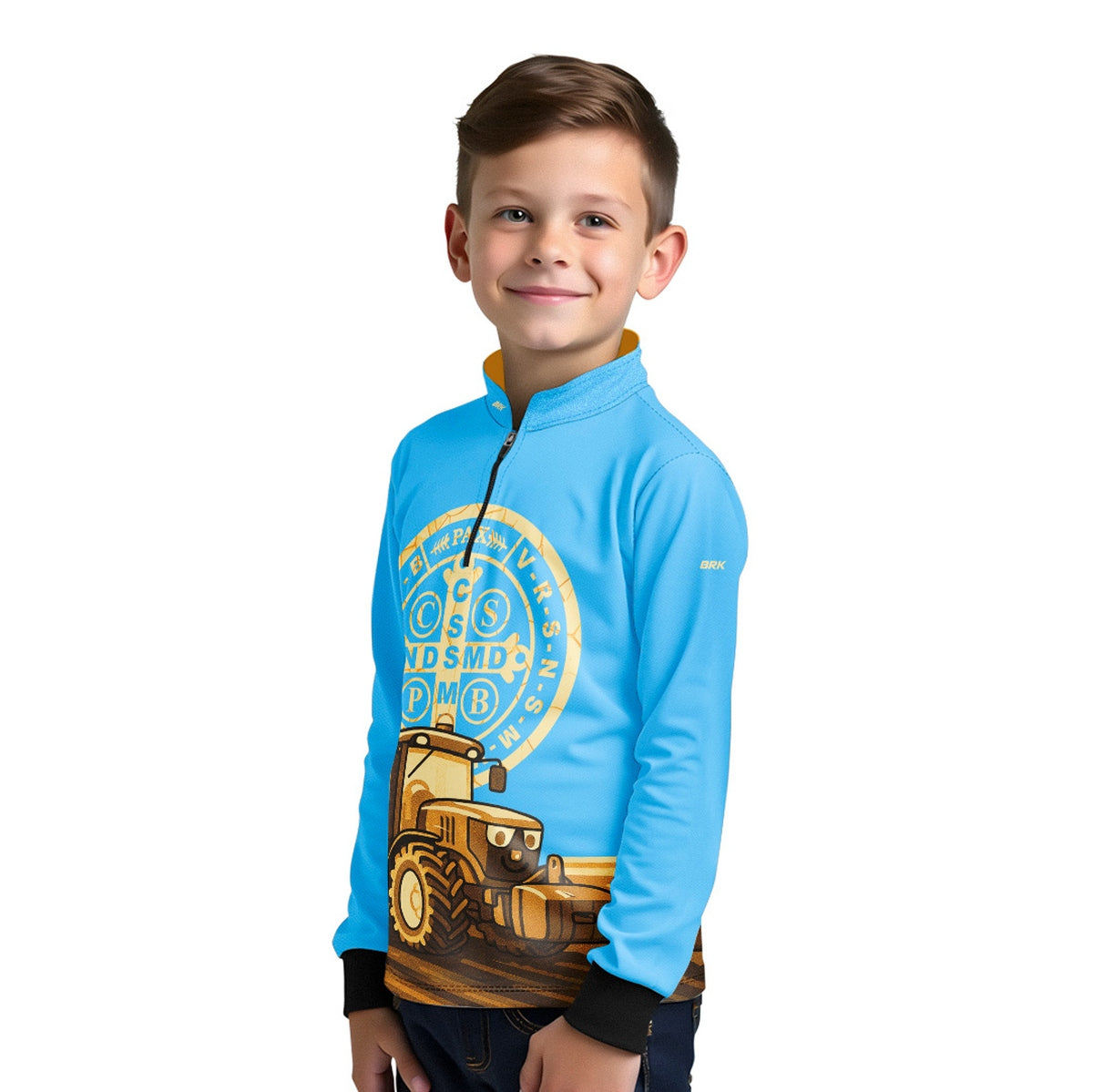 Camisa Agro Kids Brk Medalha de São Bento com Proteção UV50 + Brinde