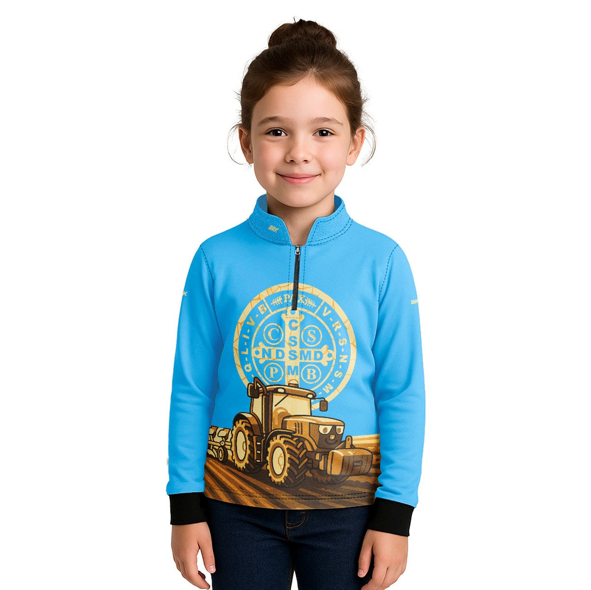Camisa Agro Kids Brk Medalha de São Bento com Proteção UV50 + Brinde