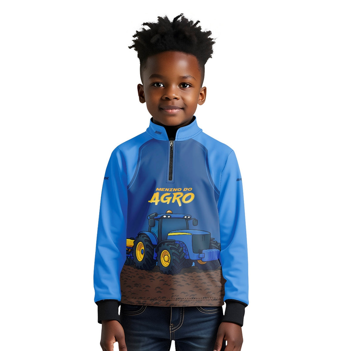 Camisa Agro Kids Brk Azul Menino do Agro com Proteção UV50 + Brinde