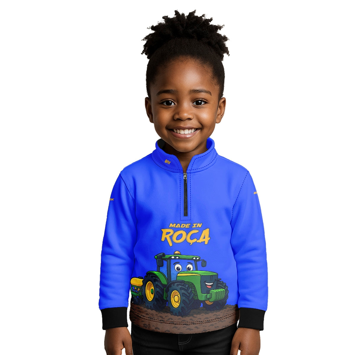 Camisa Agro Kids Brk Azul Made in Roça com Proteção UV50 + Brinde
