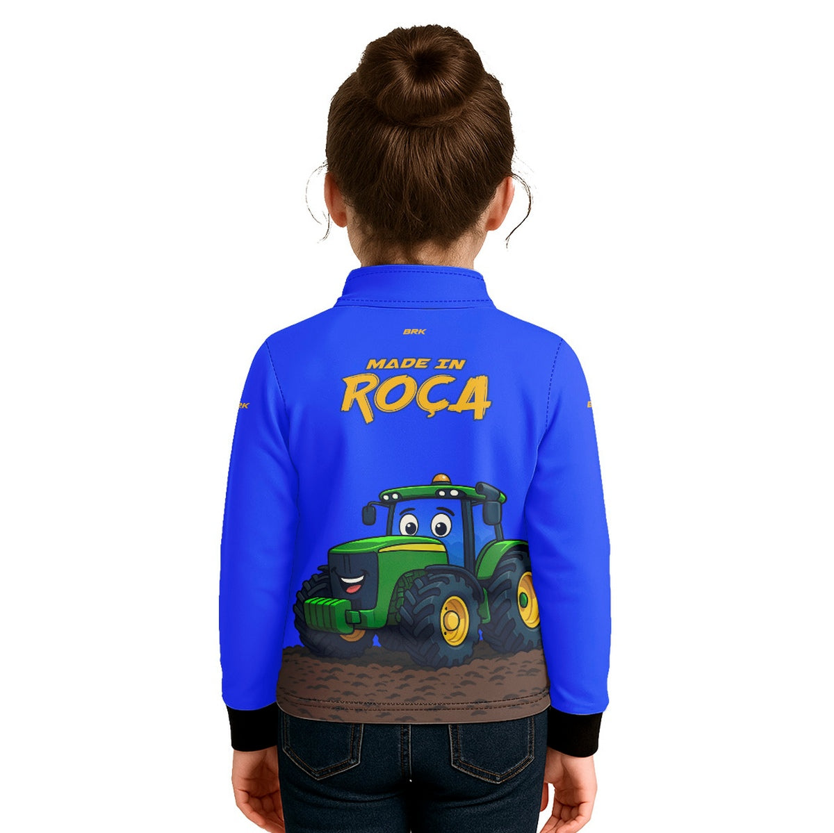 Camisa Agro Kids Brk Azul Made in Roça com Proteção UV50 + Brinde