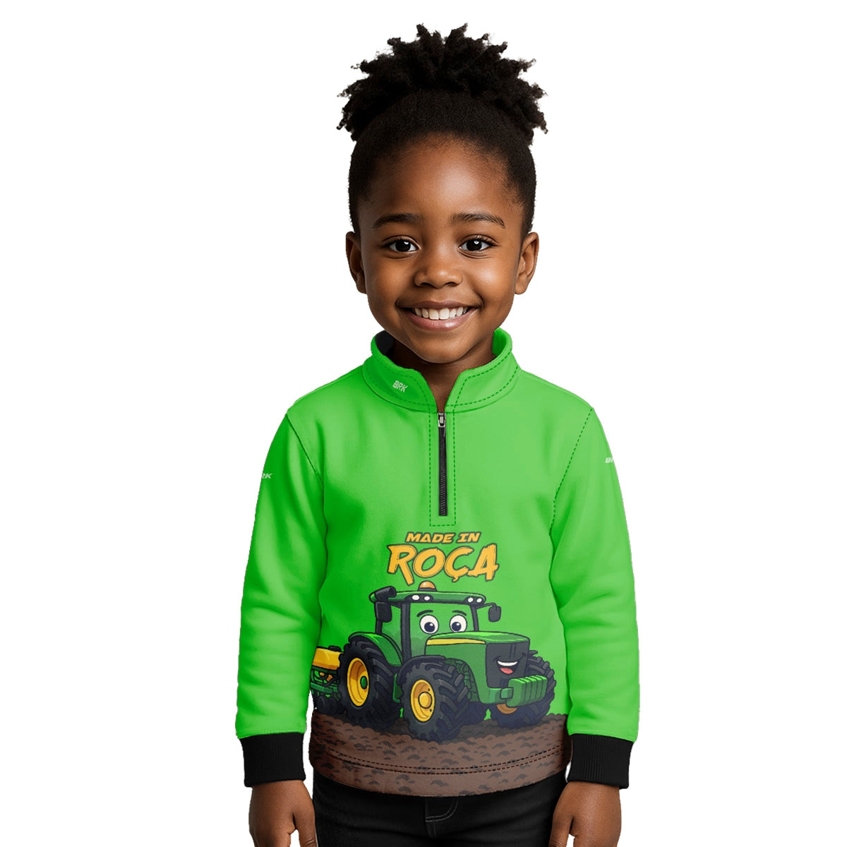 Camisa Agro Kids Brk Verde Made in Roça com Proteção UV50 + Brinde