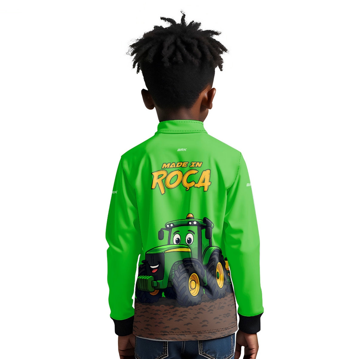 Camisa Agro Kids Brk Verde Made in Roça com Proteção UV50 + Brinde