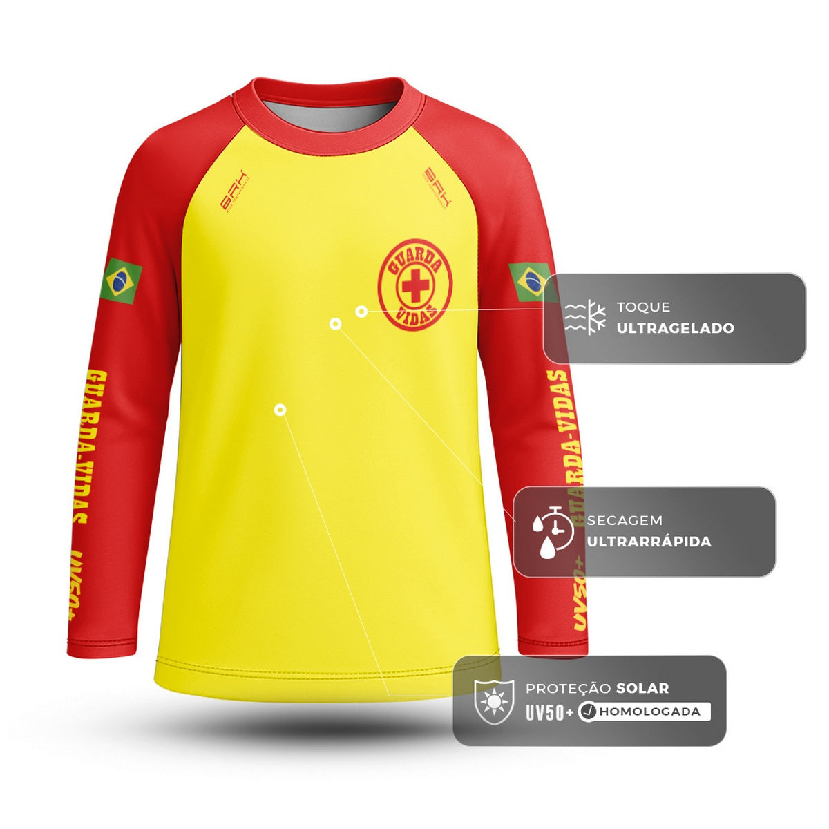 Camisa Agro Kids Brk Salva Vidas Mirim com Proteção UV50