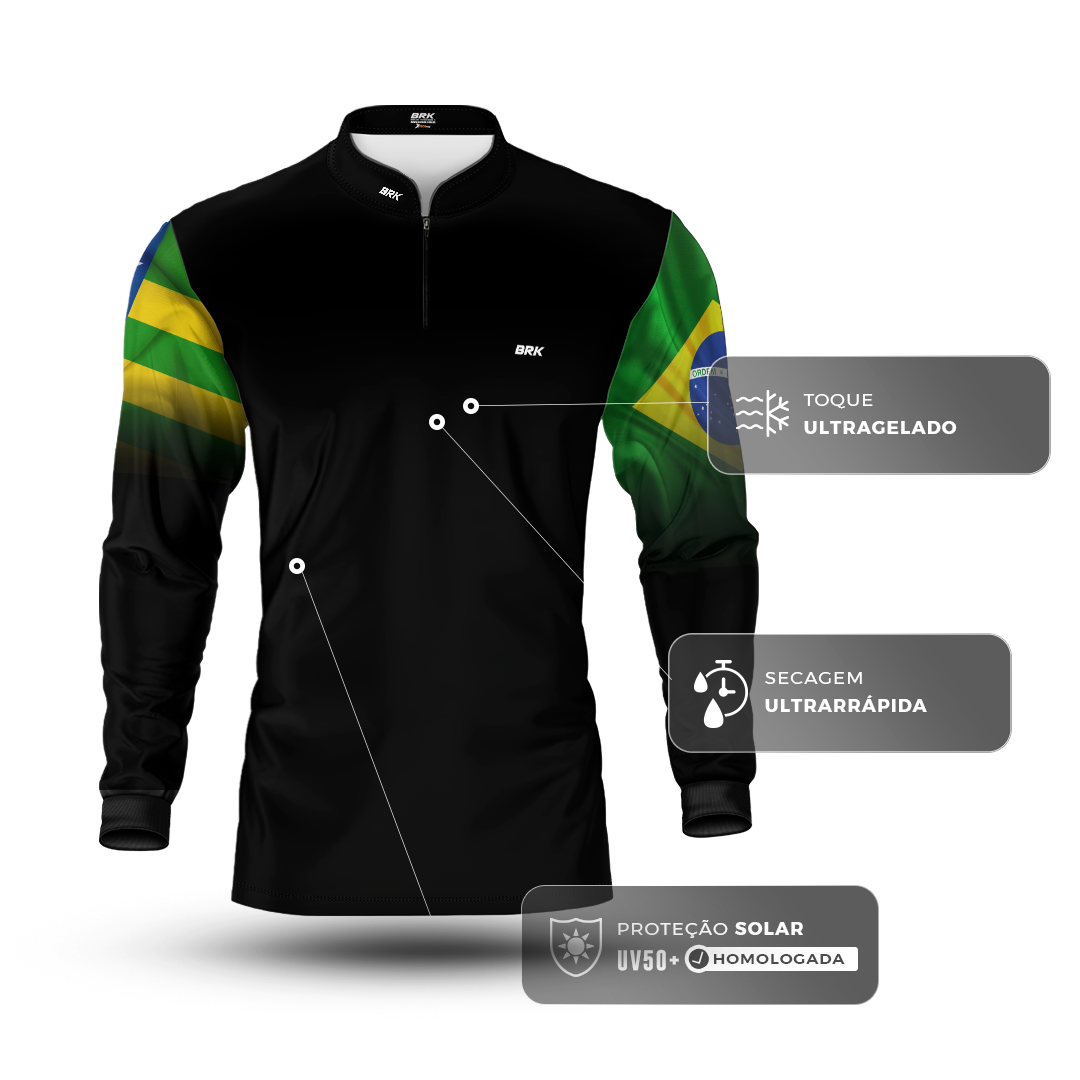 Camisa Brk Goiás Brasil com Proteção Solar UV50+
