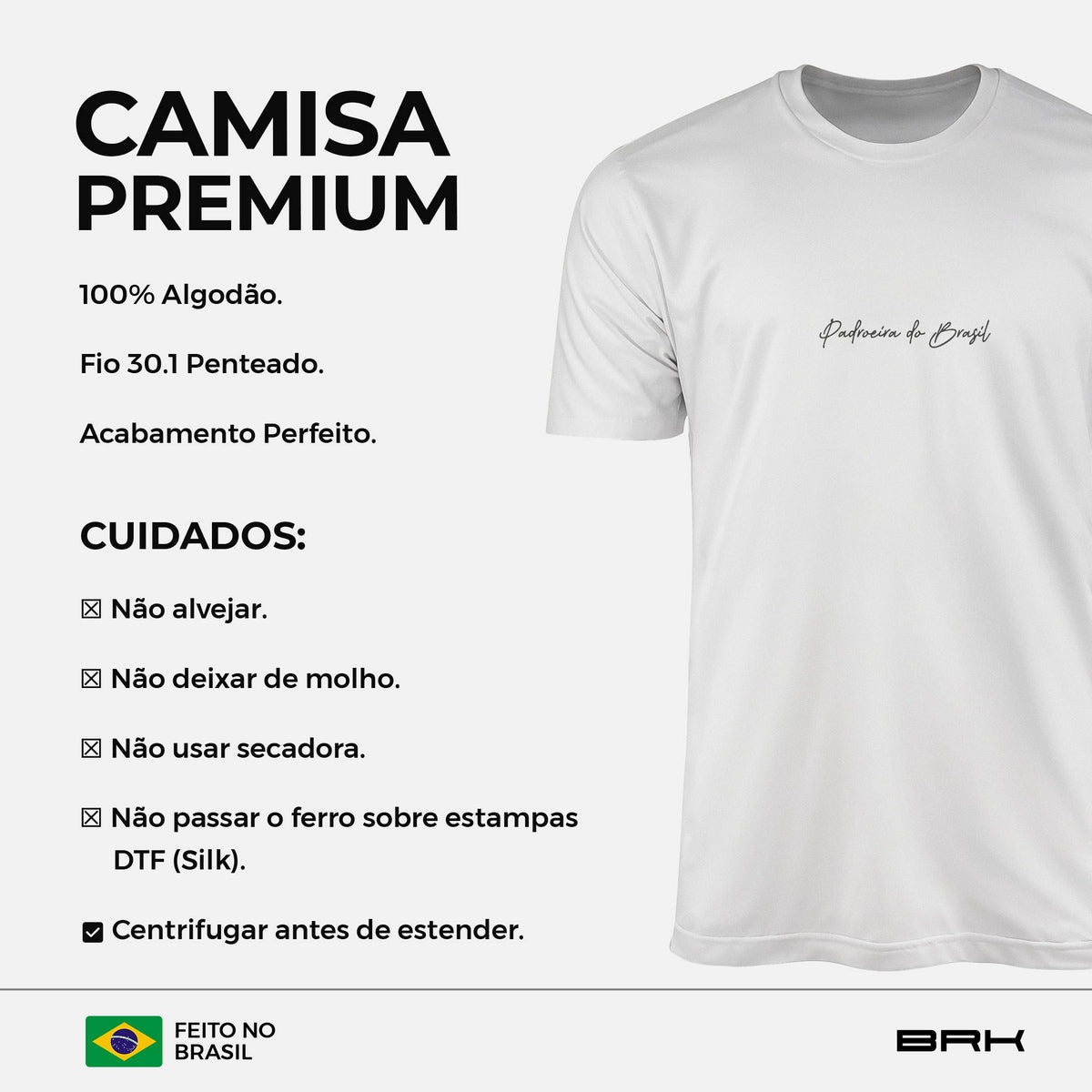 Camiseta Agro Brk Padroeira do Brasil com Algodão Premium