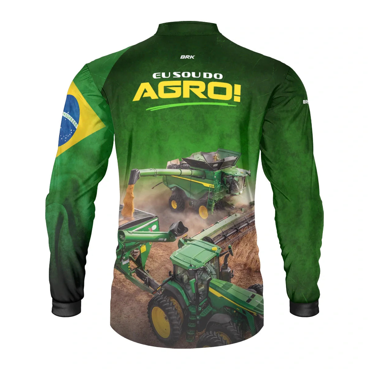 Camisa UV50 Agro Brk Eu sou do Agro Verde Colheitadeira