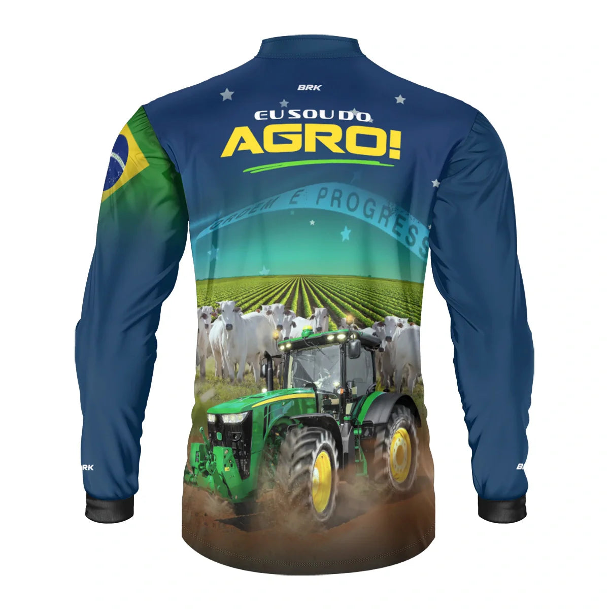 Camisa UV50 Agro Brk Eu sou do Agro Azul Brasil