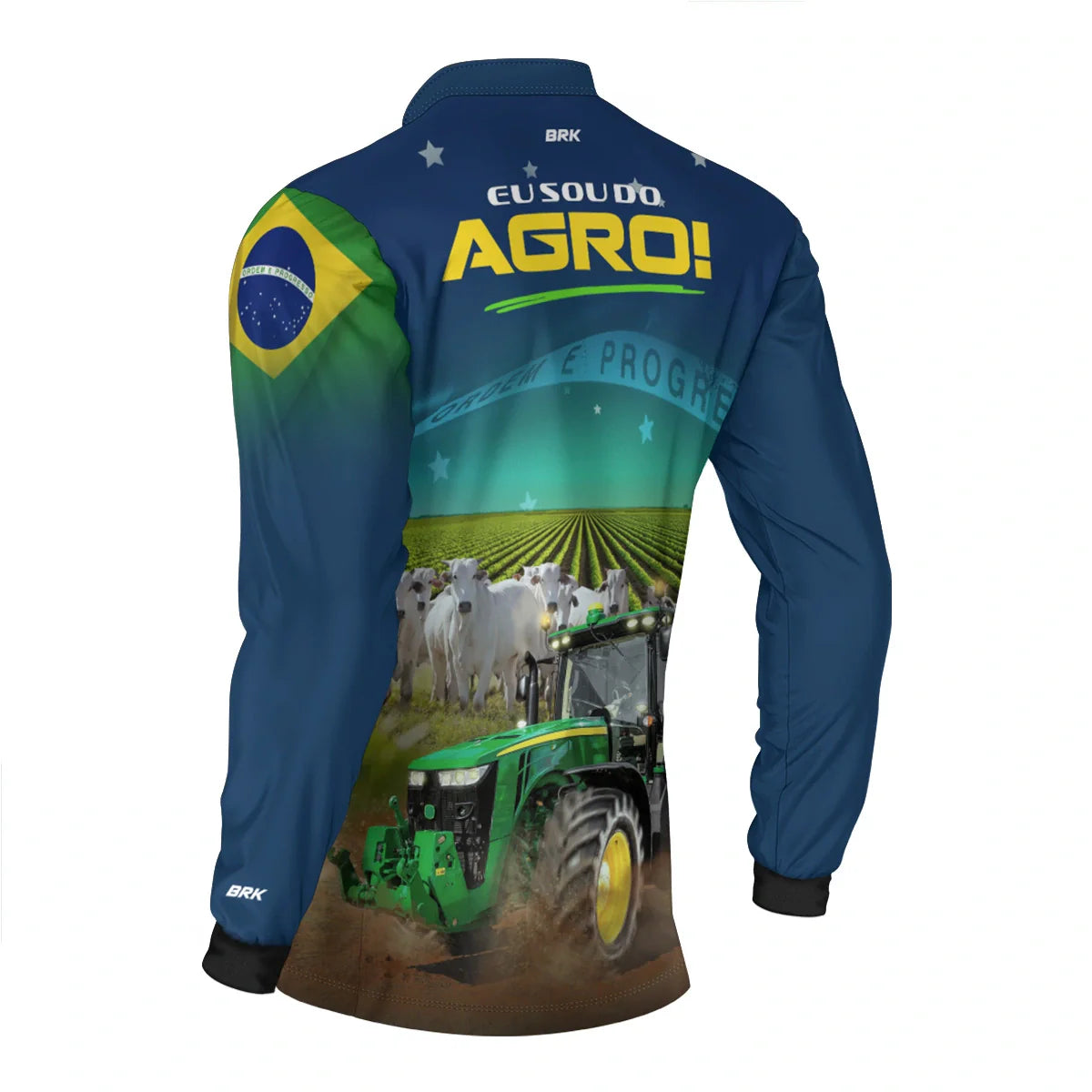 Camisa UV50 Agro Brk Eu sou do Agro Azul Brasil