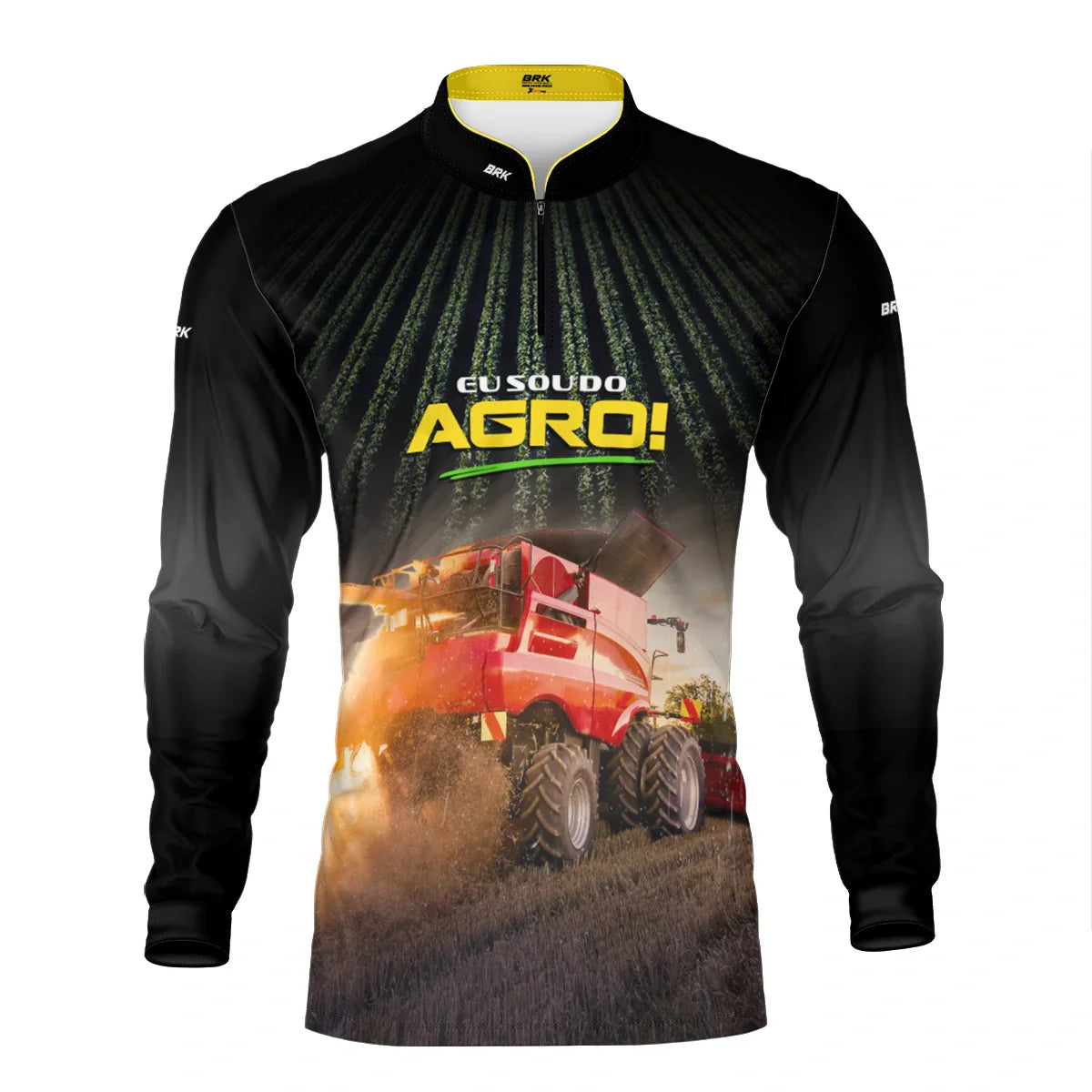Camisa UV50 Agro Brk Eu sou do Agro Vermelha Colheitadeira