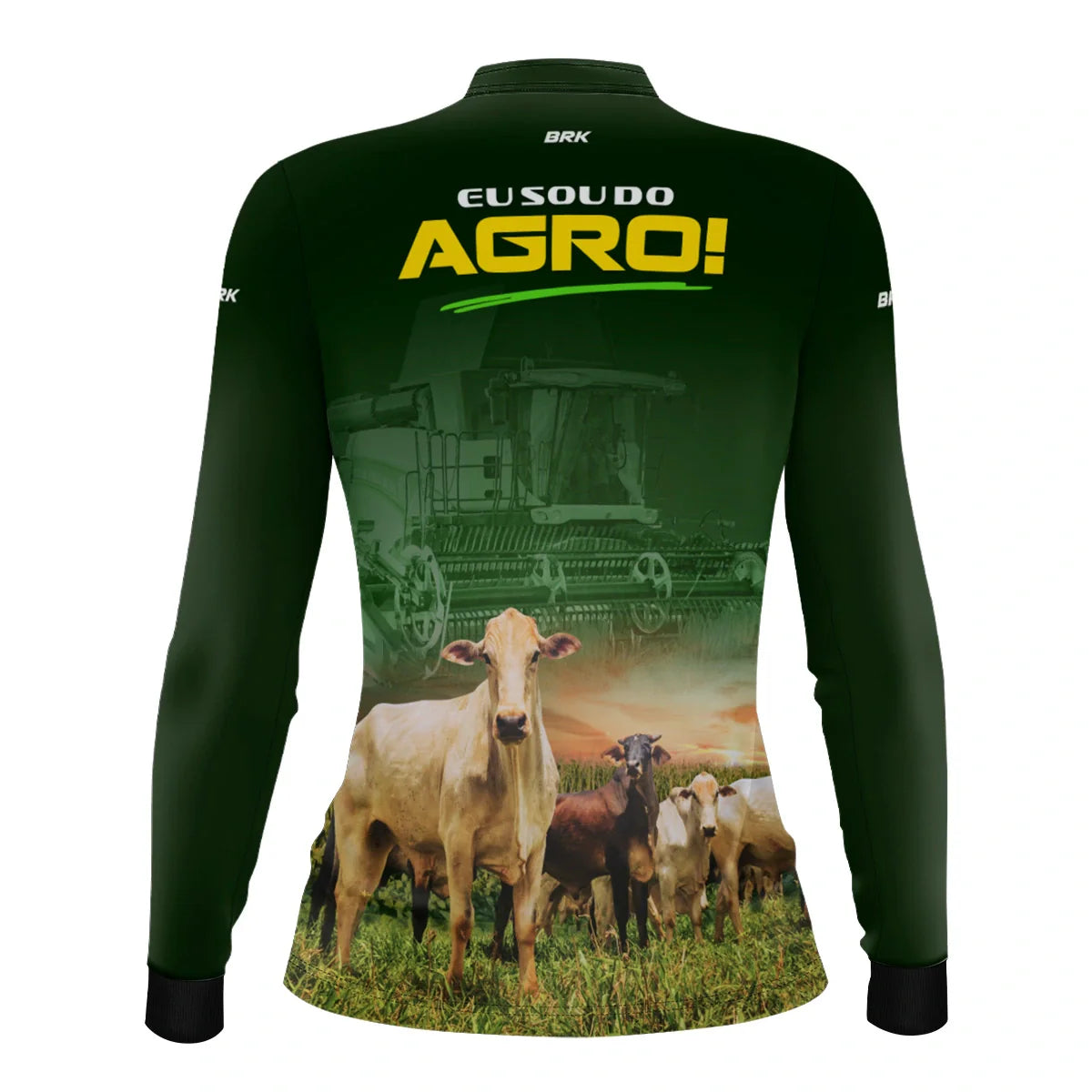 Camisa UV50 Agro Feminina Brk Eu sou do Agro Gados e Colheitadeira