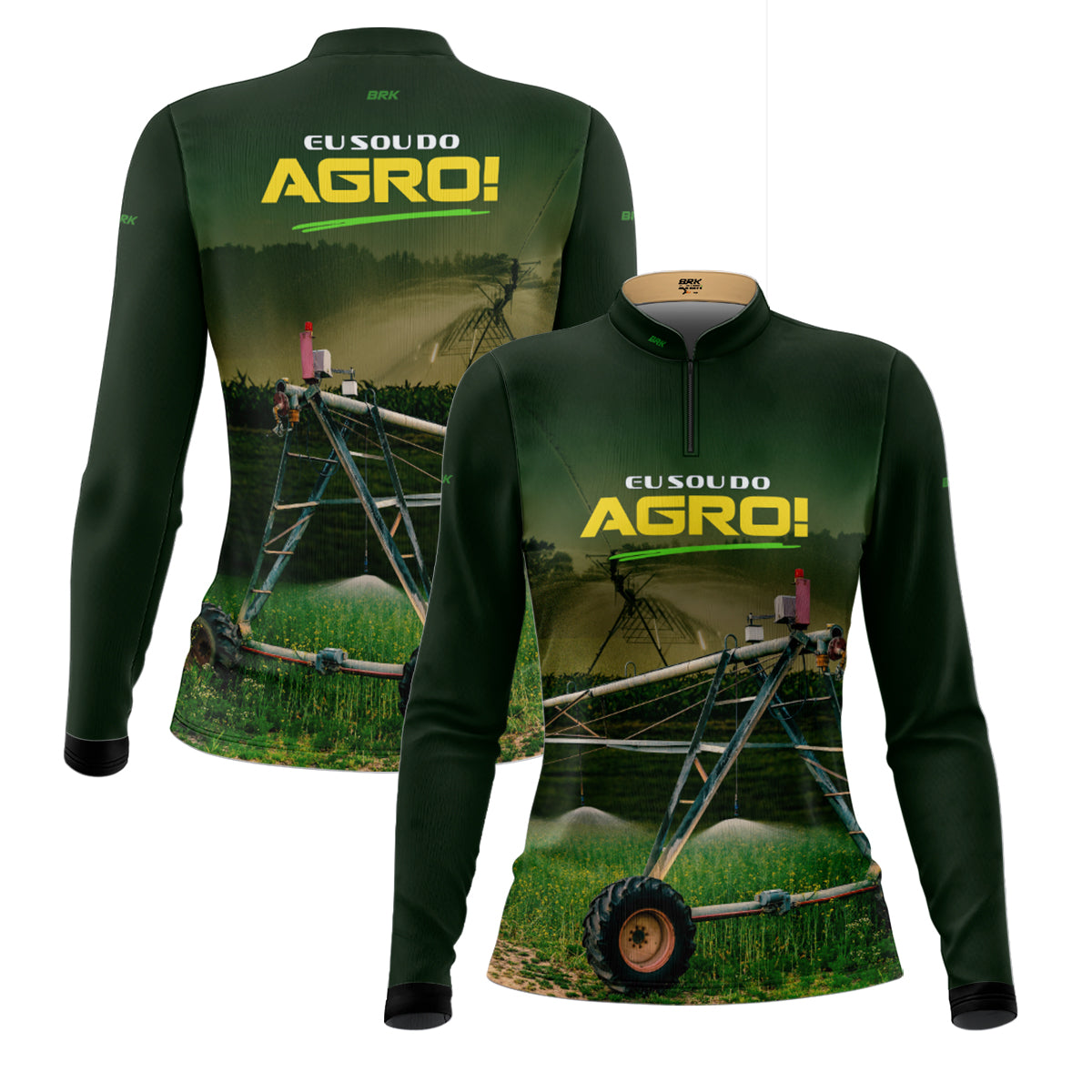 Camisa UV50 Agro Feminina Brk Eu Sou do Agro Irrigação no Campo