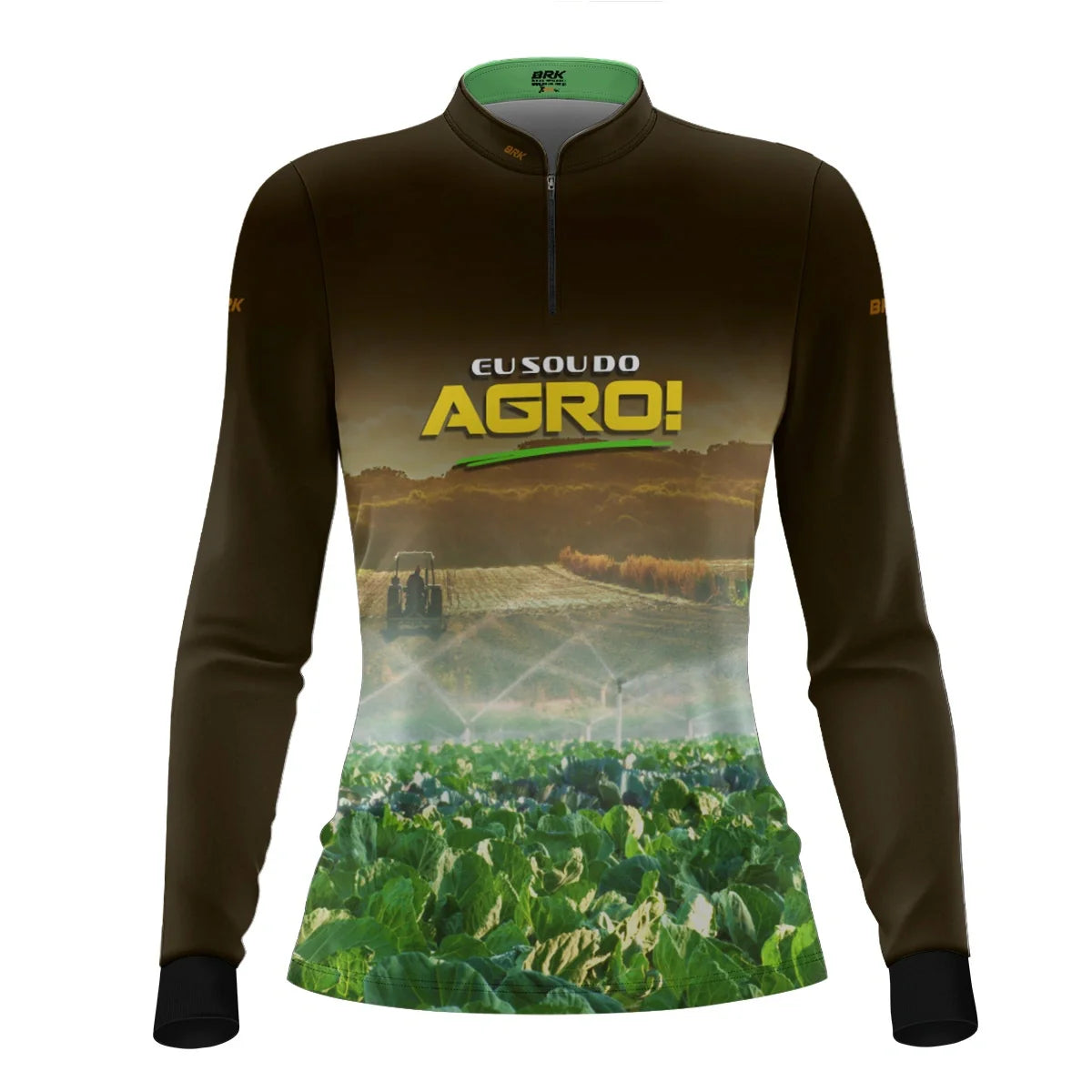 Camisa UV50 Agro Feminina Brk Eu Sou do Agro Irrigação e Aspersão