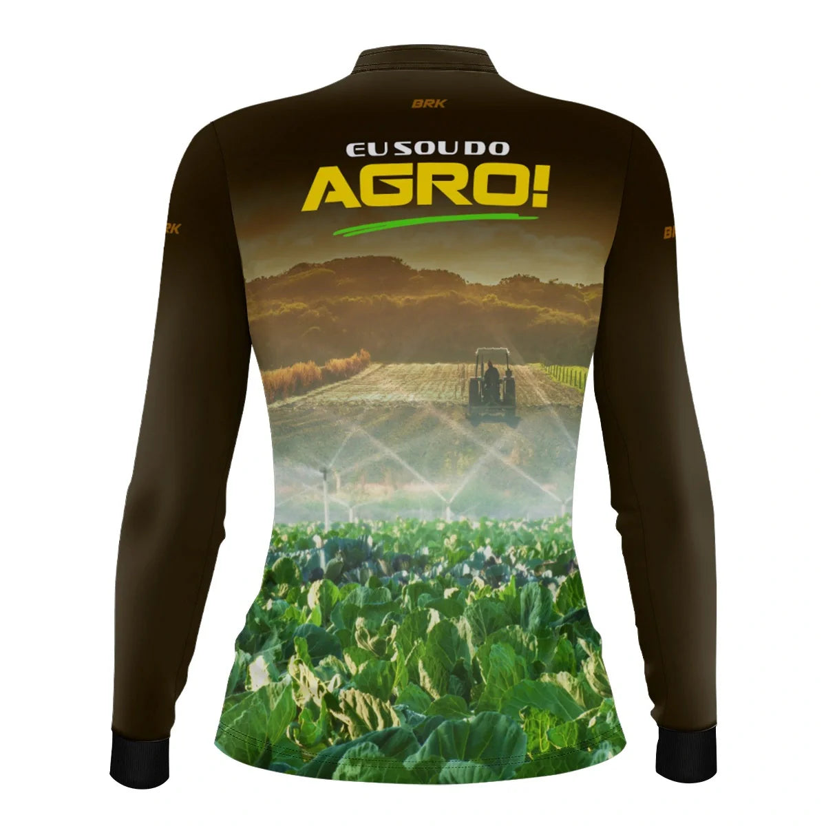 Camisa UV50 Agro Feminina Brk Eu Sou do Agro Irrigação e Aspersão