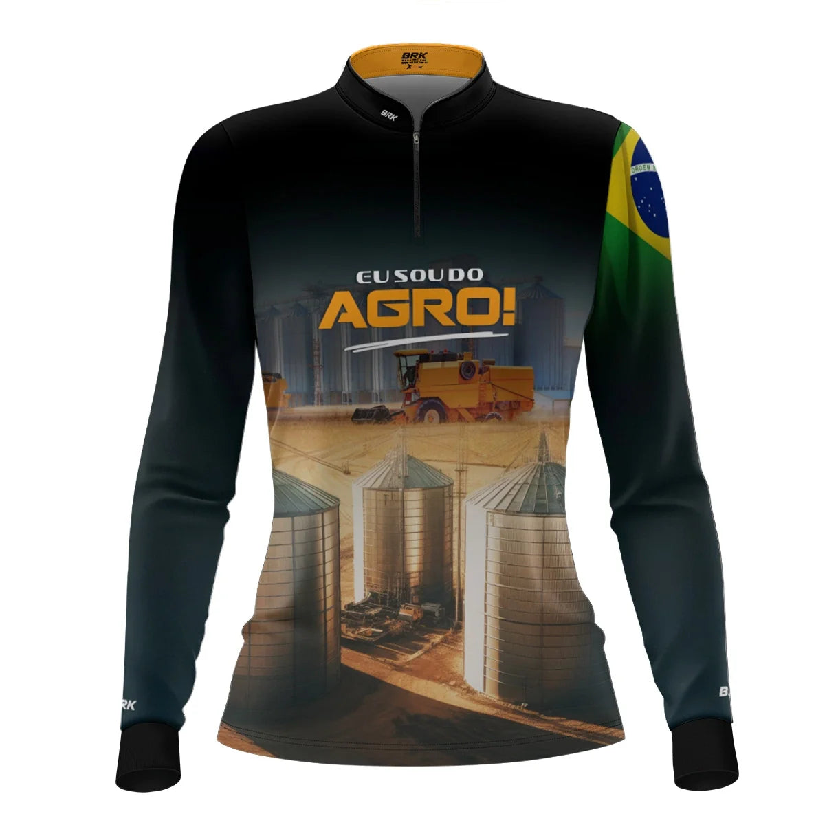 Camisa UV50 Agro Feminina Brk Eu Sou do Agro Silo de Grão