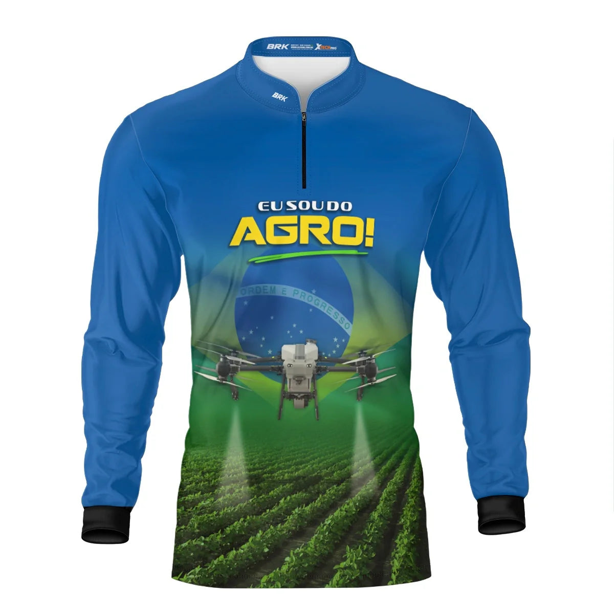 Camisa UV50 Agro Brk Eu Sou do Agro Azul Drone