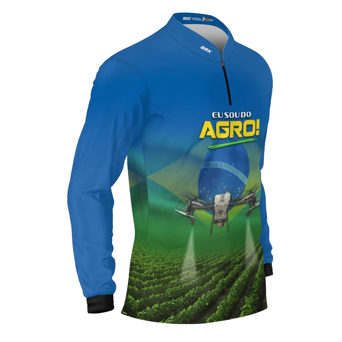 Camisa UV50 Agro Brk Eu Sou do Agro Azul Drone