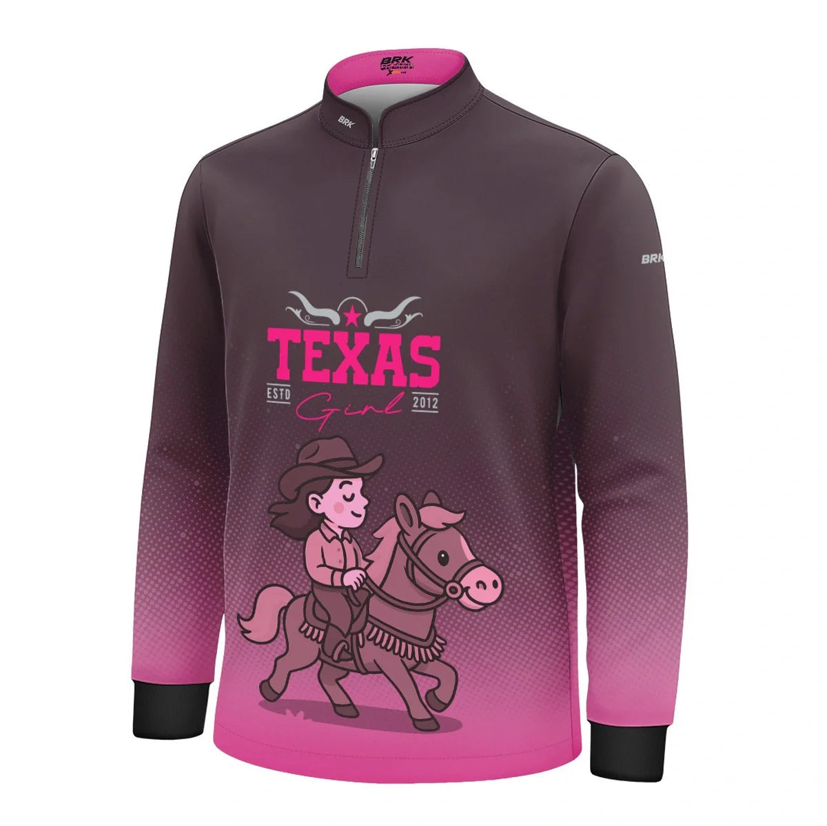 Camisa UV50 Agro Infantil Brk Texas Girl Rosa
