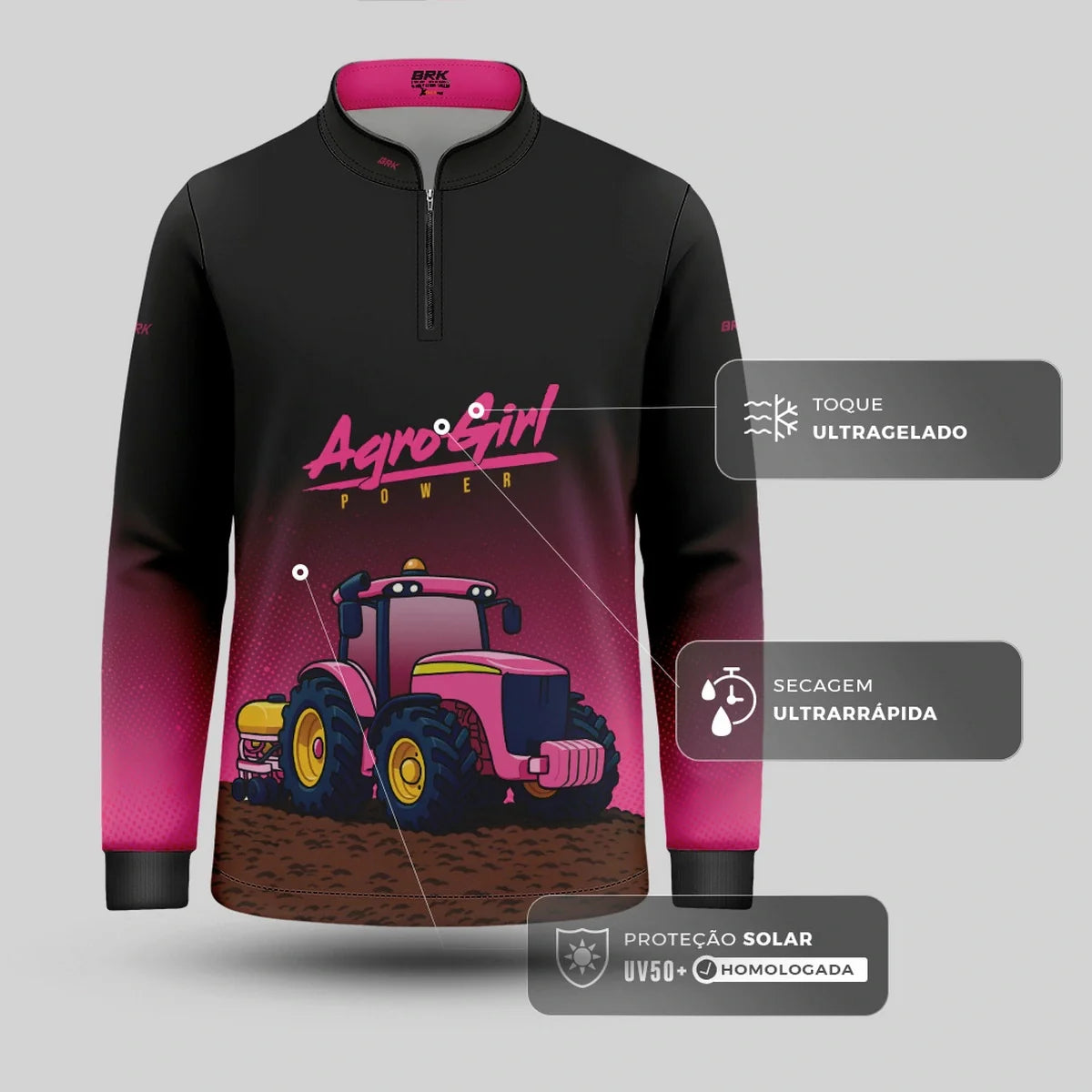 Camisa UV50 Agro Infantil Brk AgroGirl Power