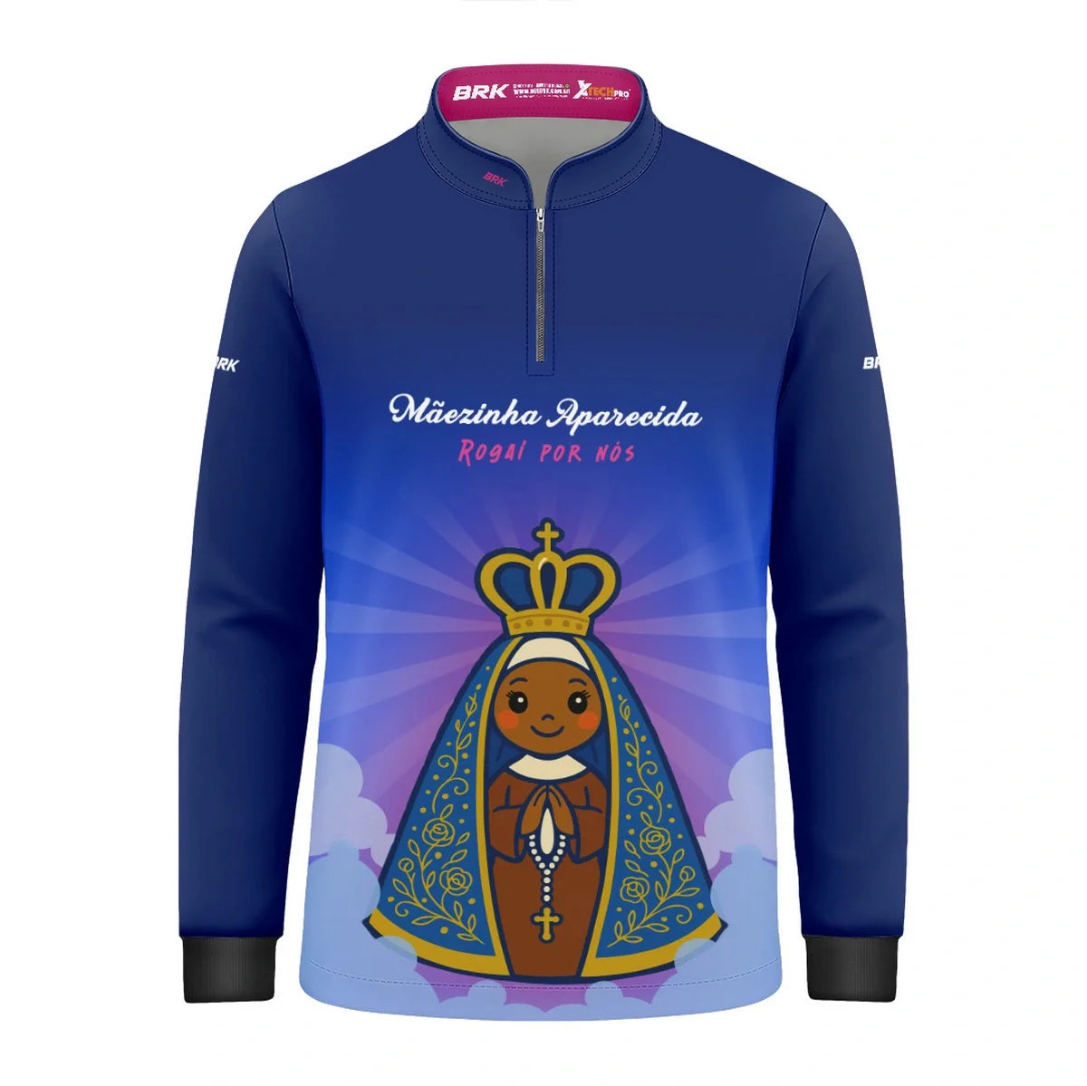 Camisa UV50 Agro Infantil Brk Mãezinha Aparecida Rogai Por Nós