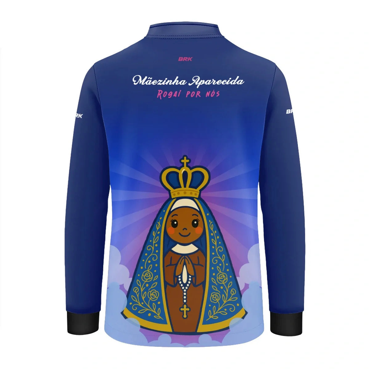 Camisa UV50 Agro Infantil Brk Mãezinha Aparecida Rogai Por Nós