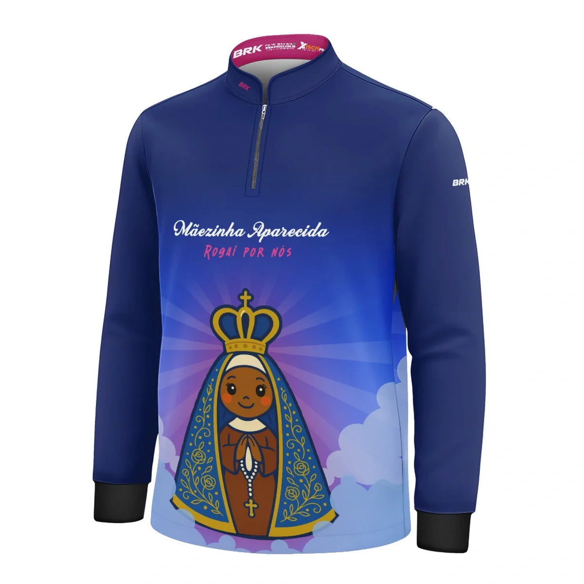 Camisa UV50 Agro Infantil Brk Mãezinha Aparecida Rogai Por Nós