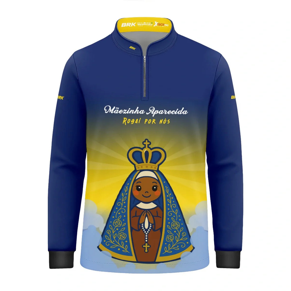 Camisa UV50 Agro Infantil Brk Mãezinha Aparecida Rogai Por Nós