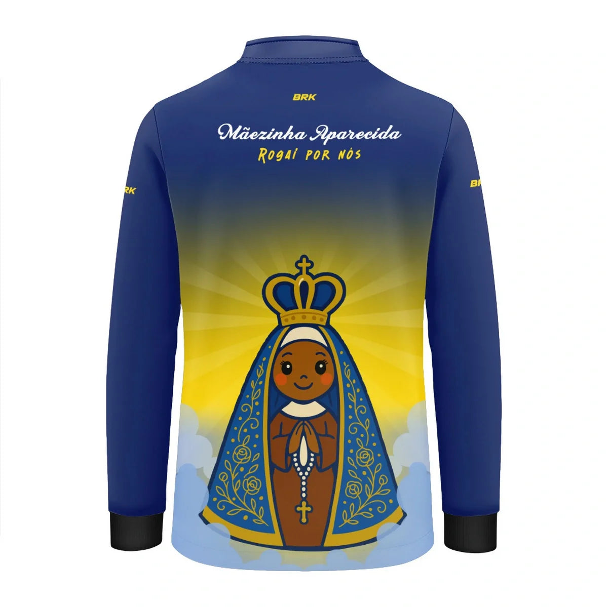 Camisa UV50 Agro Infantil Brk Mãezinha Aparecida Rogai Por Nós