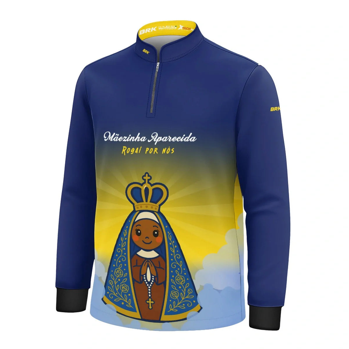 Camisa UV50 Agro Infantil Brk Mãezinha Aparecida Rogai Por Nós