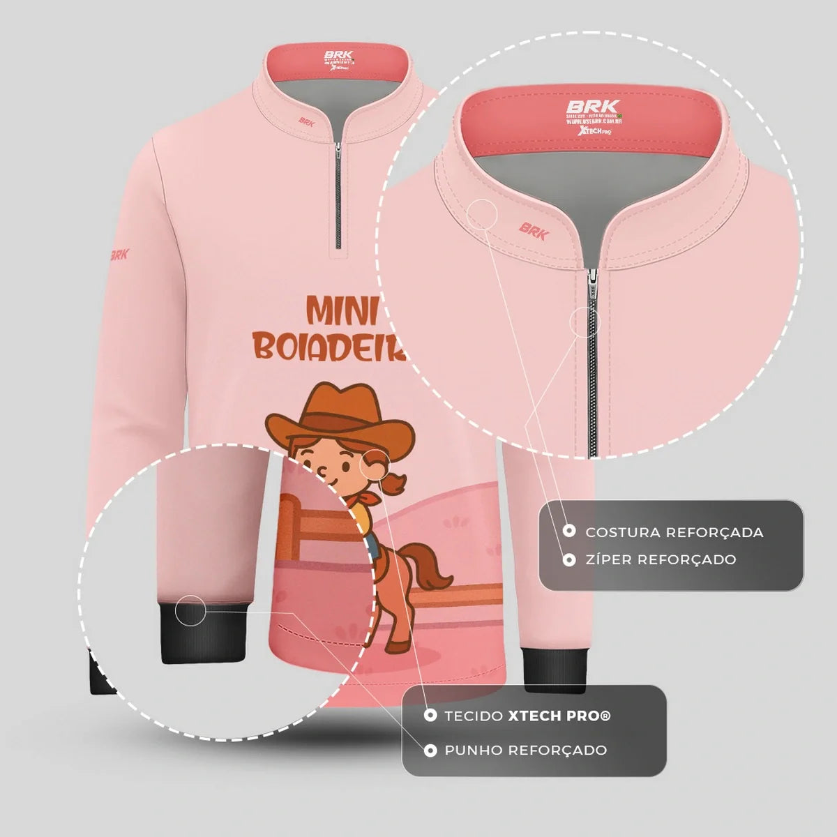 Camisa UV50 Agro Infantil Brk Mini Boiadeira