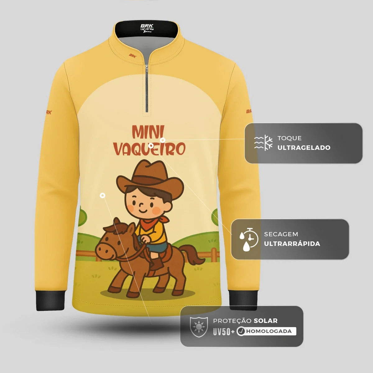 Camisa UV50 Agro Infantil Brk Mini Vaqueiro