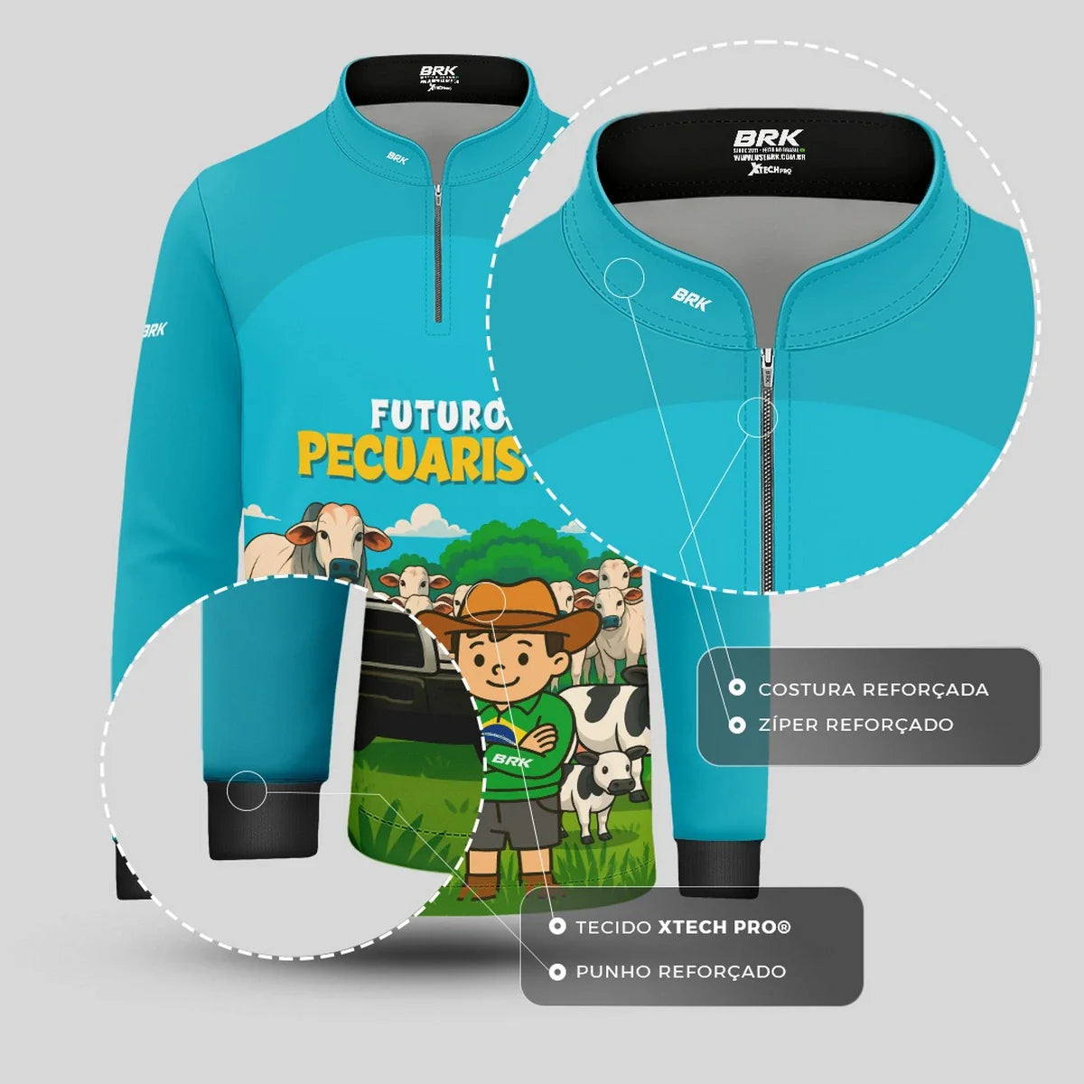 Camisa UV50 Agro Infantil Brk Futuro Pecuarista